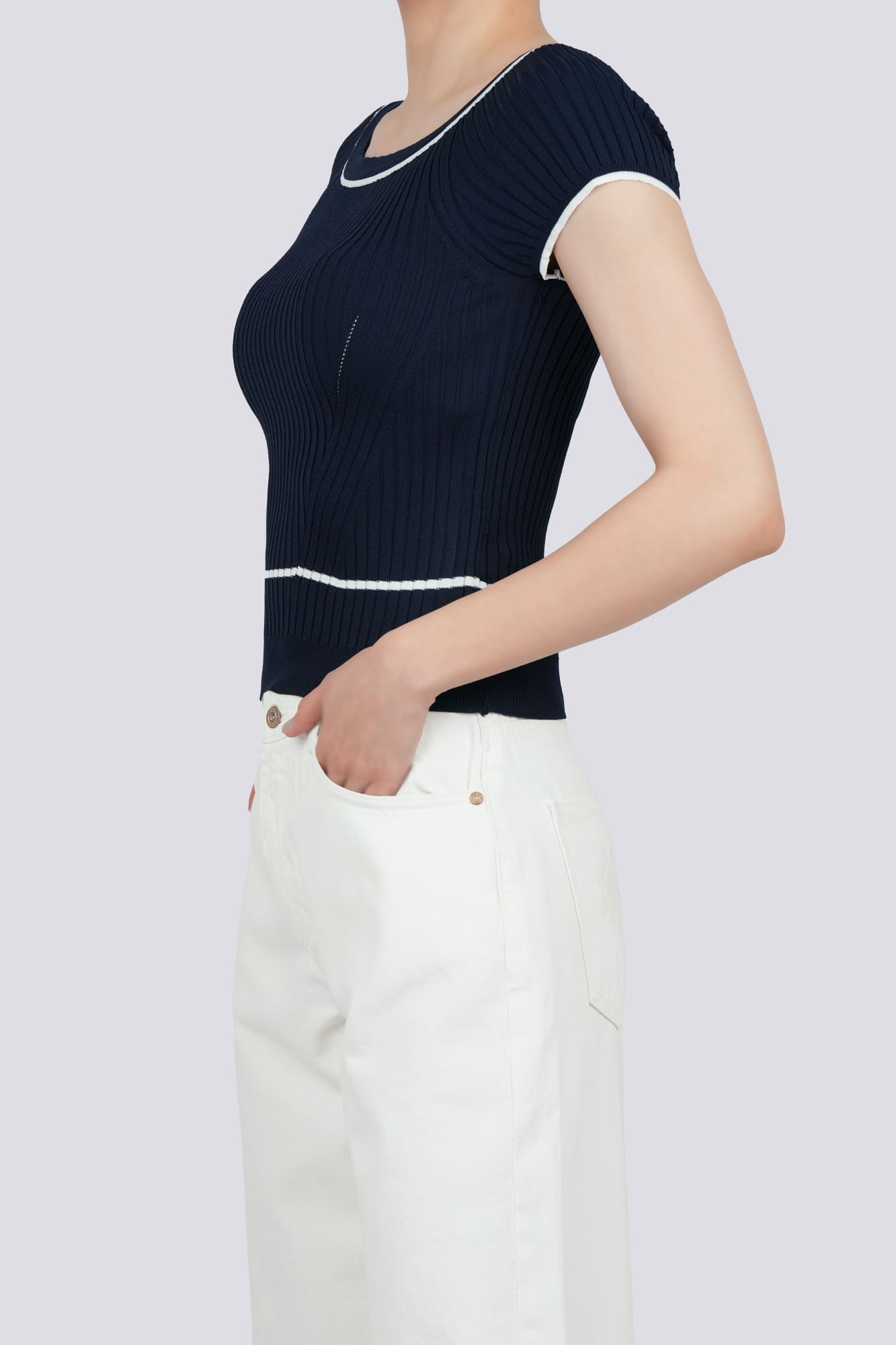 بلوز آستین کوتاه بافت