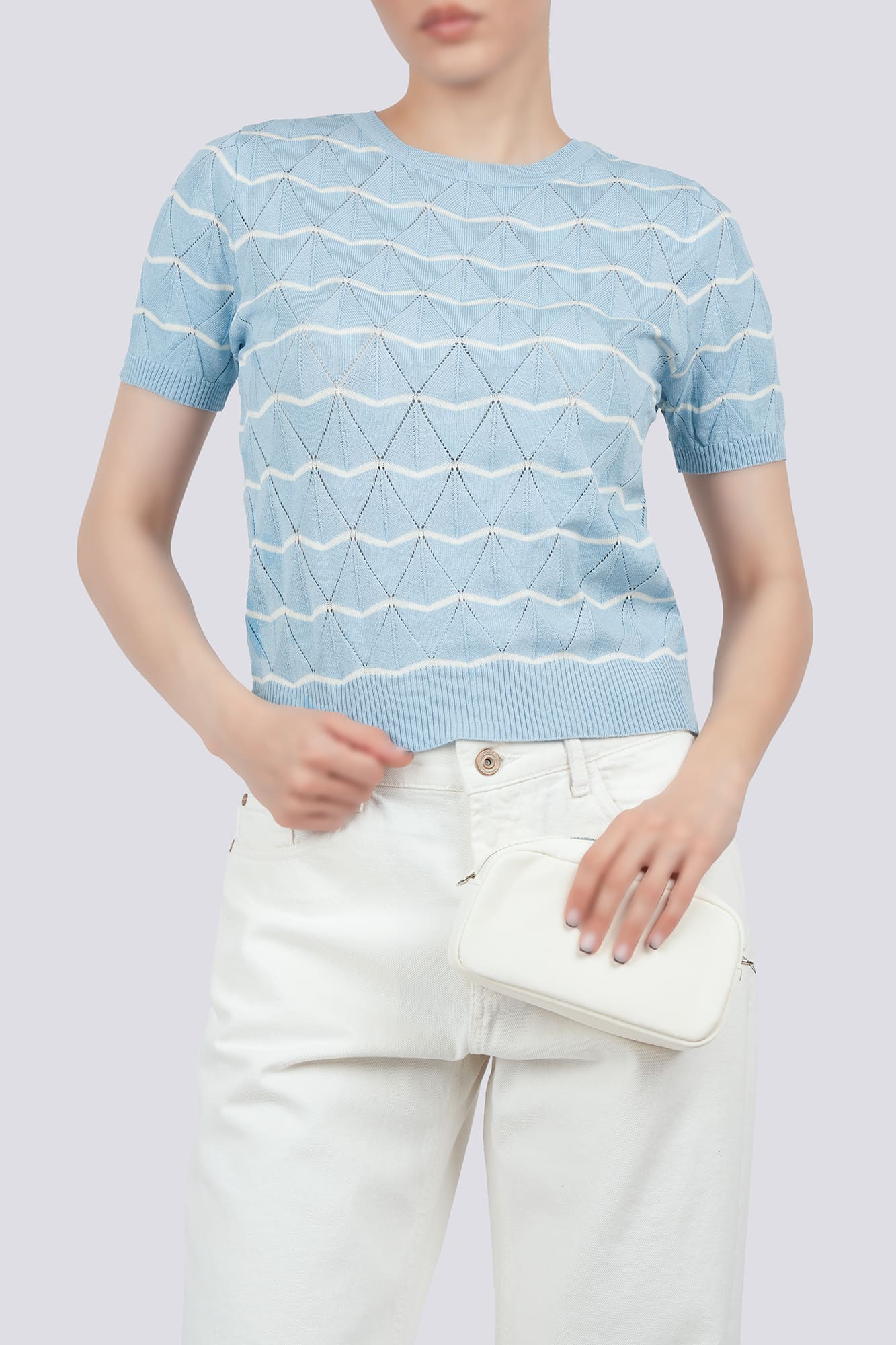 بلوز آستین کوتاه بافت