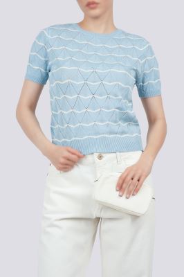 بلوز آستین کوتاه بافت