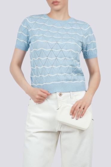 بلوز آستین کوتاه بافت