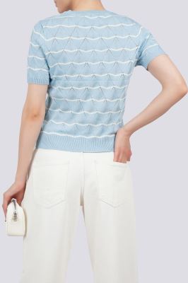 بلوز آستین کوتاه بافت