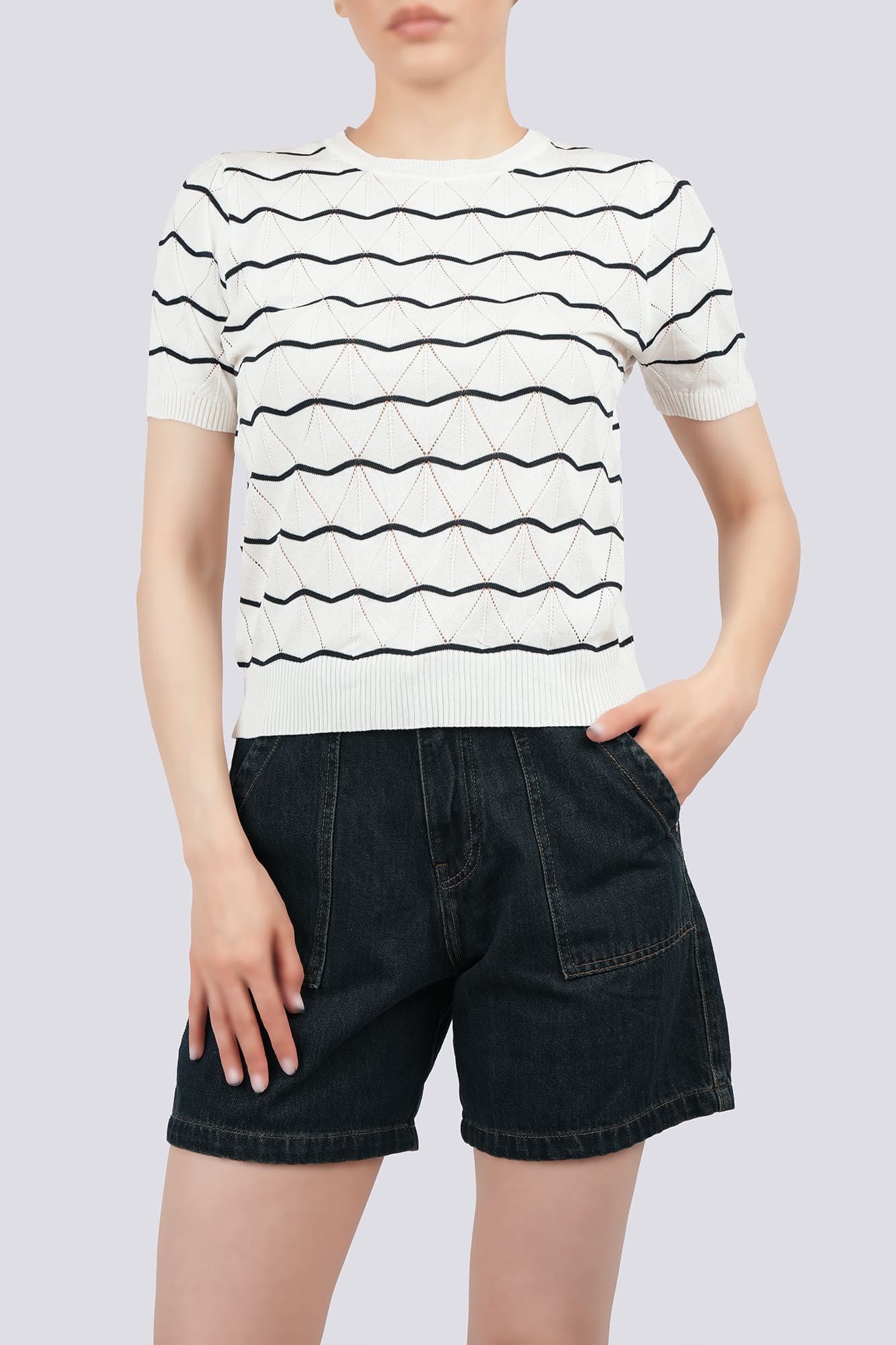 بلوز آستین کوتاه بافت