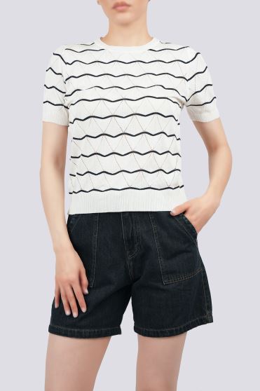 بلوز آستین کوتاه بافت