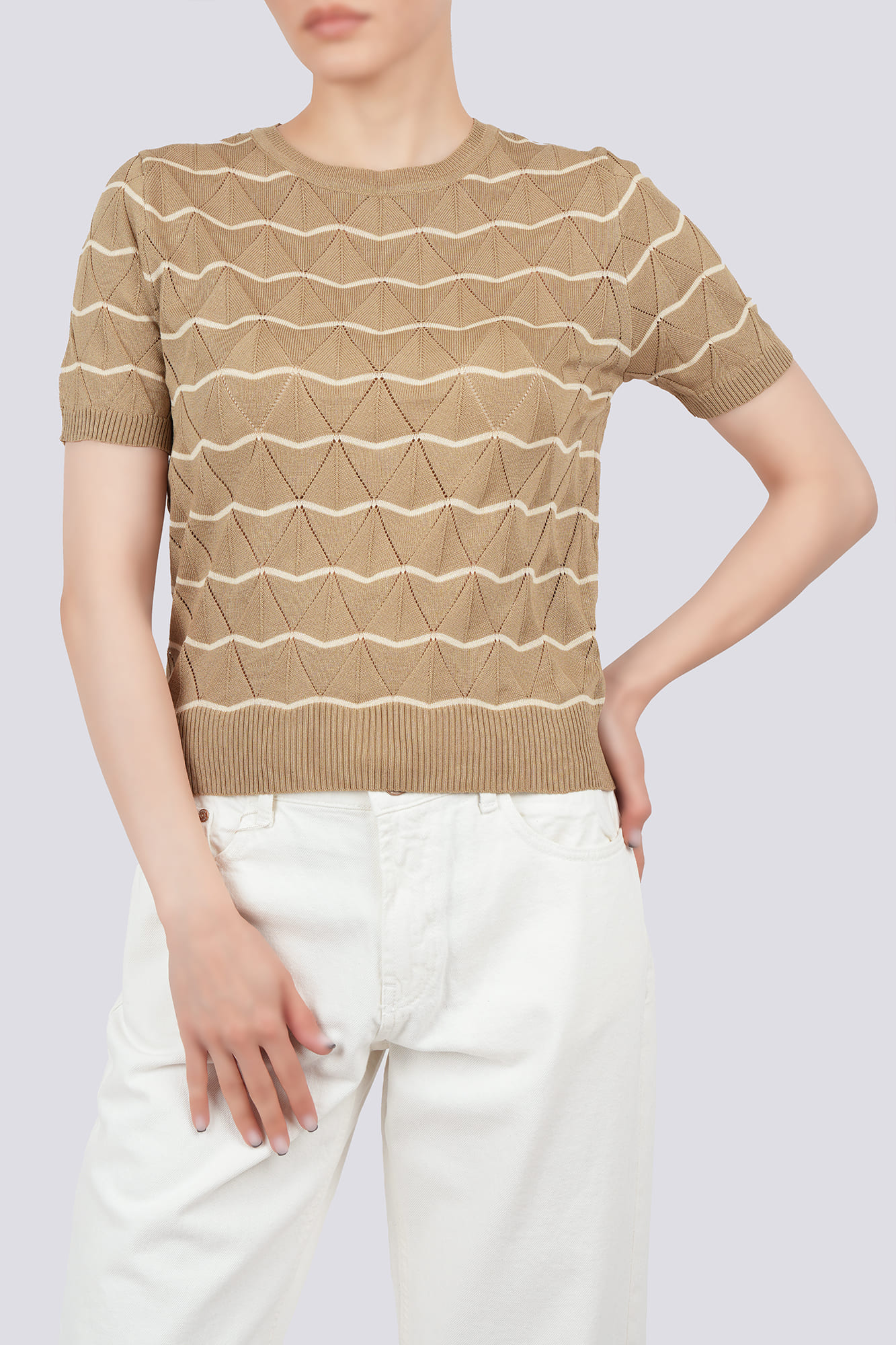 بلوز آستین کوتاه بافت