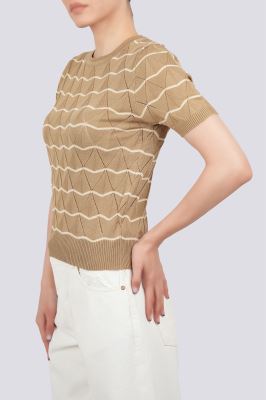 بلوز آستین کوتاه بافت