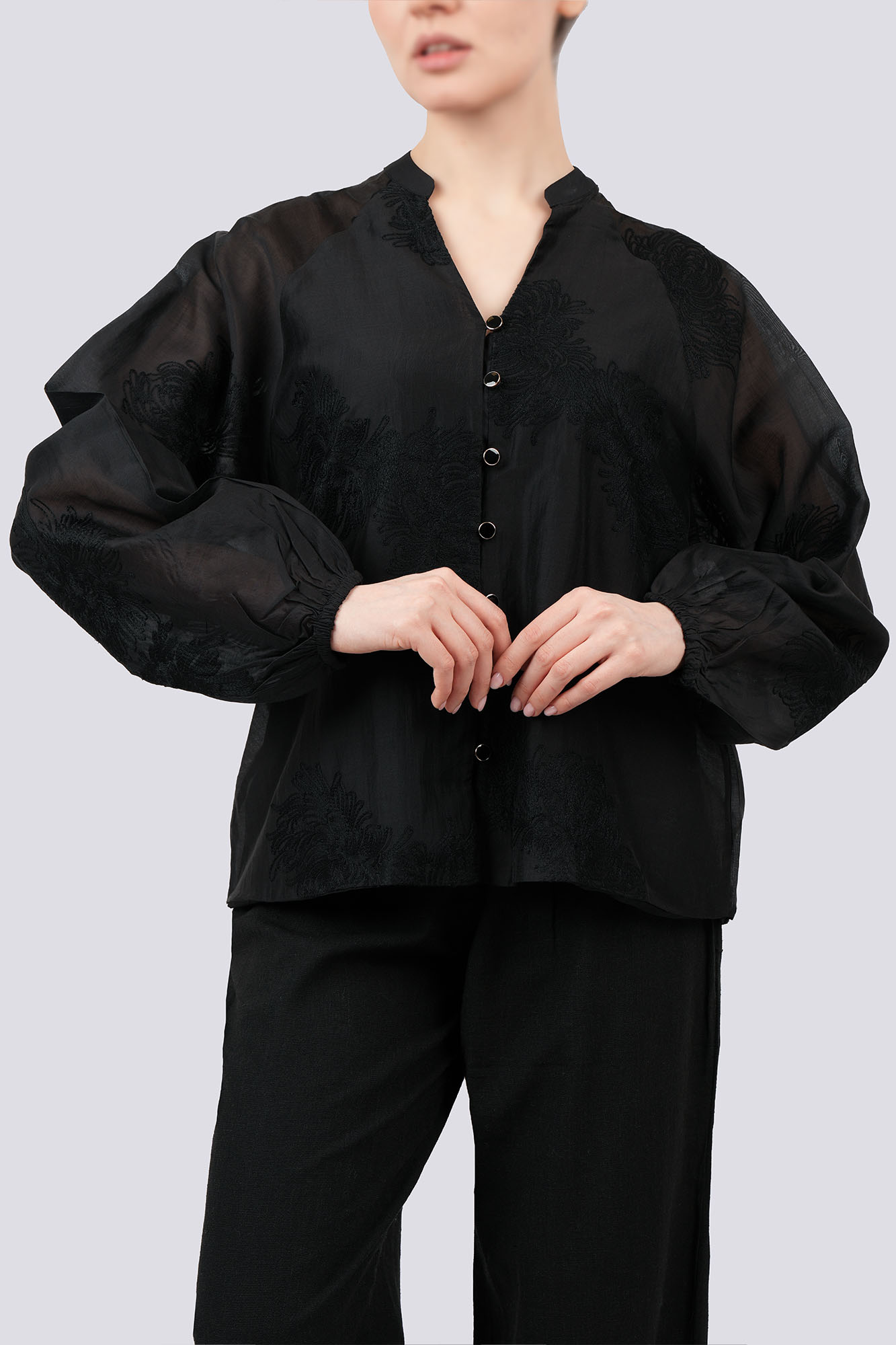 شومیز آستین بلند حریر