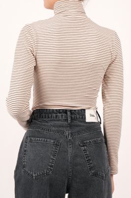 تیشرت آستین بلند یقه اسکی راه راه