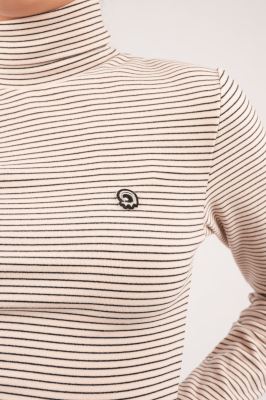 تیشرت آستین بلند یقه اسکی راه راه