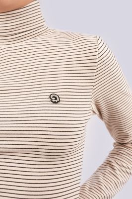 تیشرت آستین بلند یقه اسکی راه راه