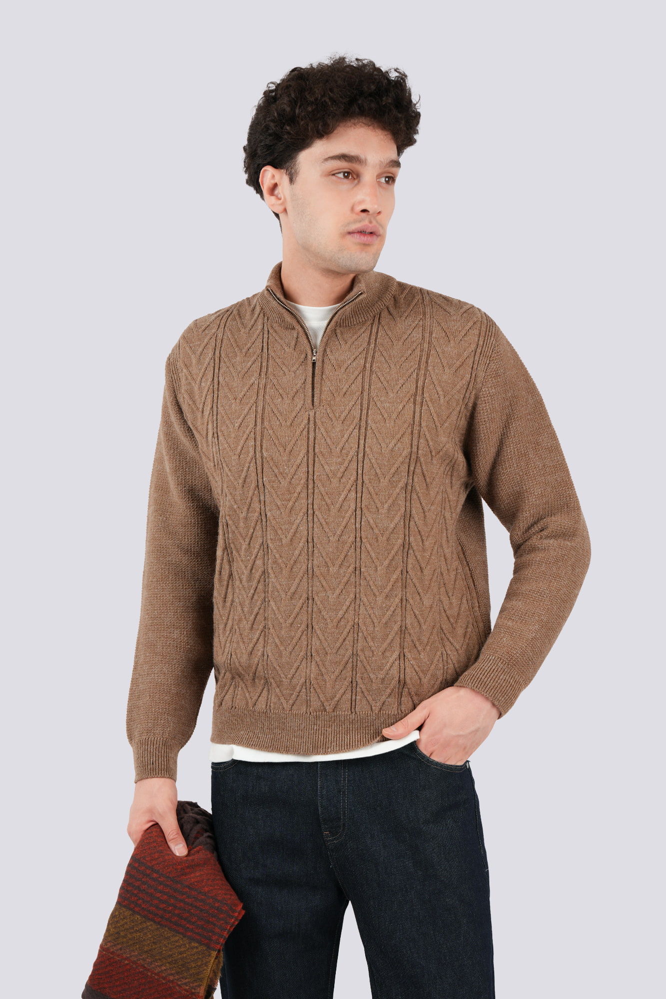 بافت نیم زیپ طرحدار