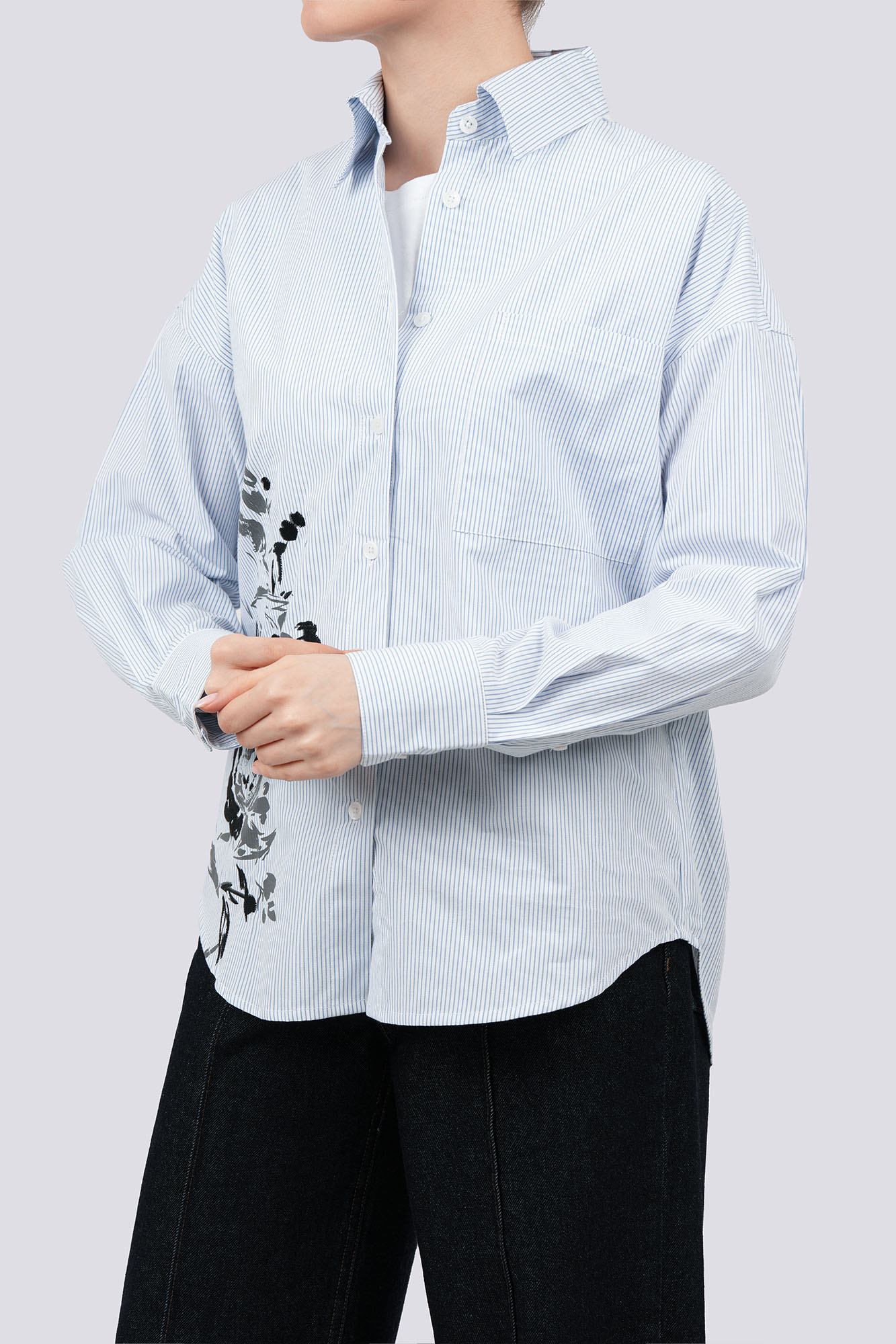 شومیز آستین بلند راه راه