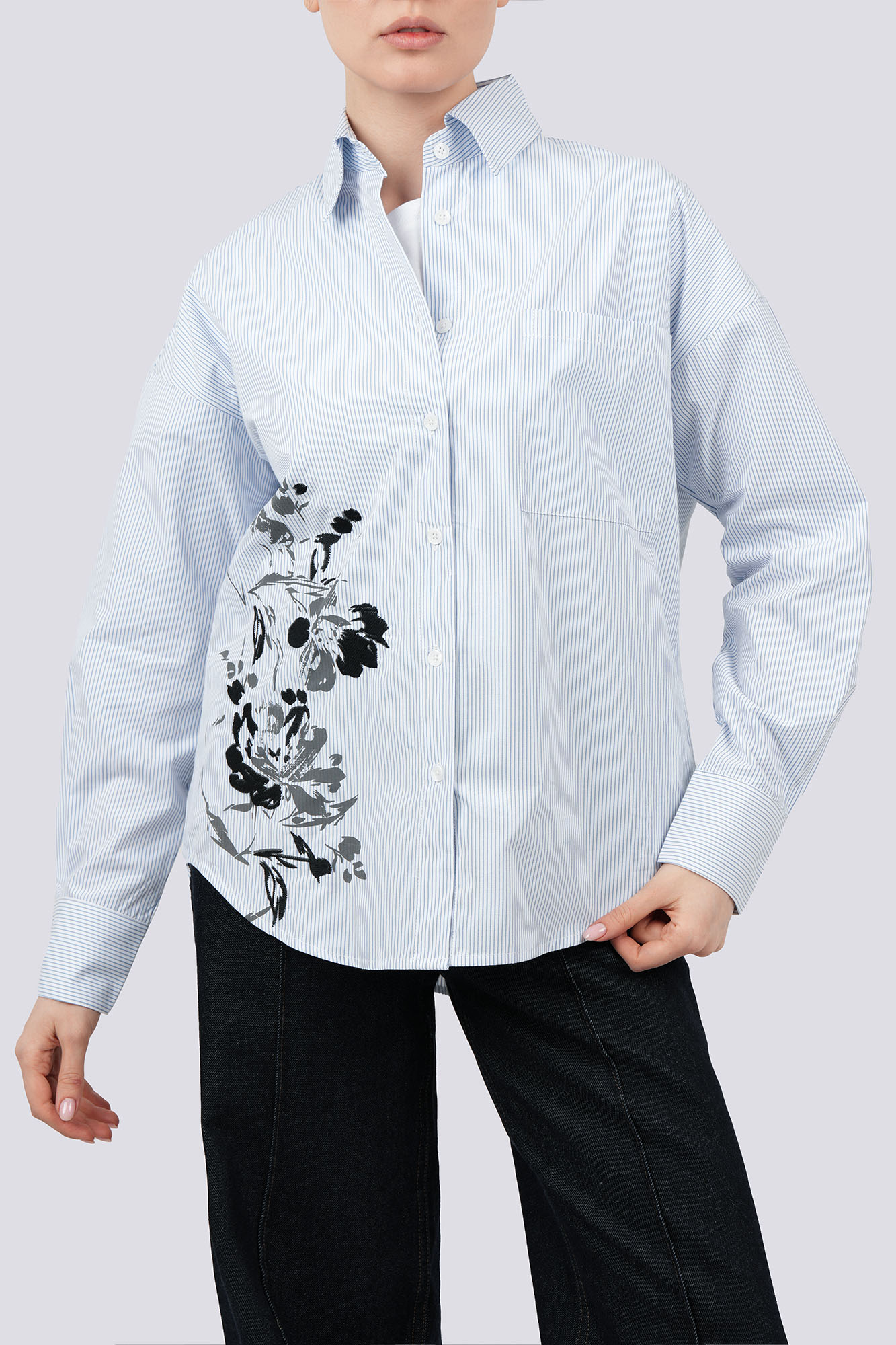 شومیز آستین بلند راه راه