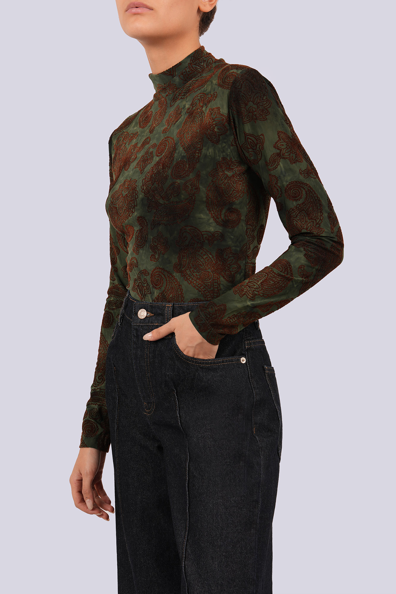 بلوز آستین بلند طرحدار