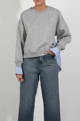 سوئیشرت یقه گرد ترکیبی