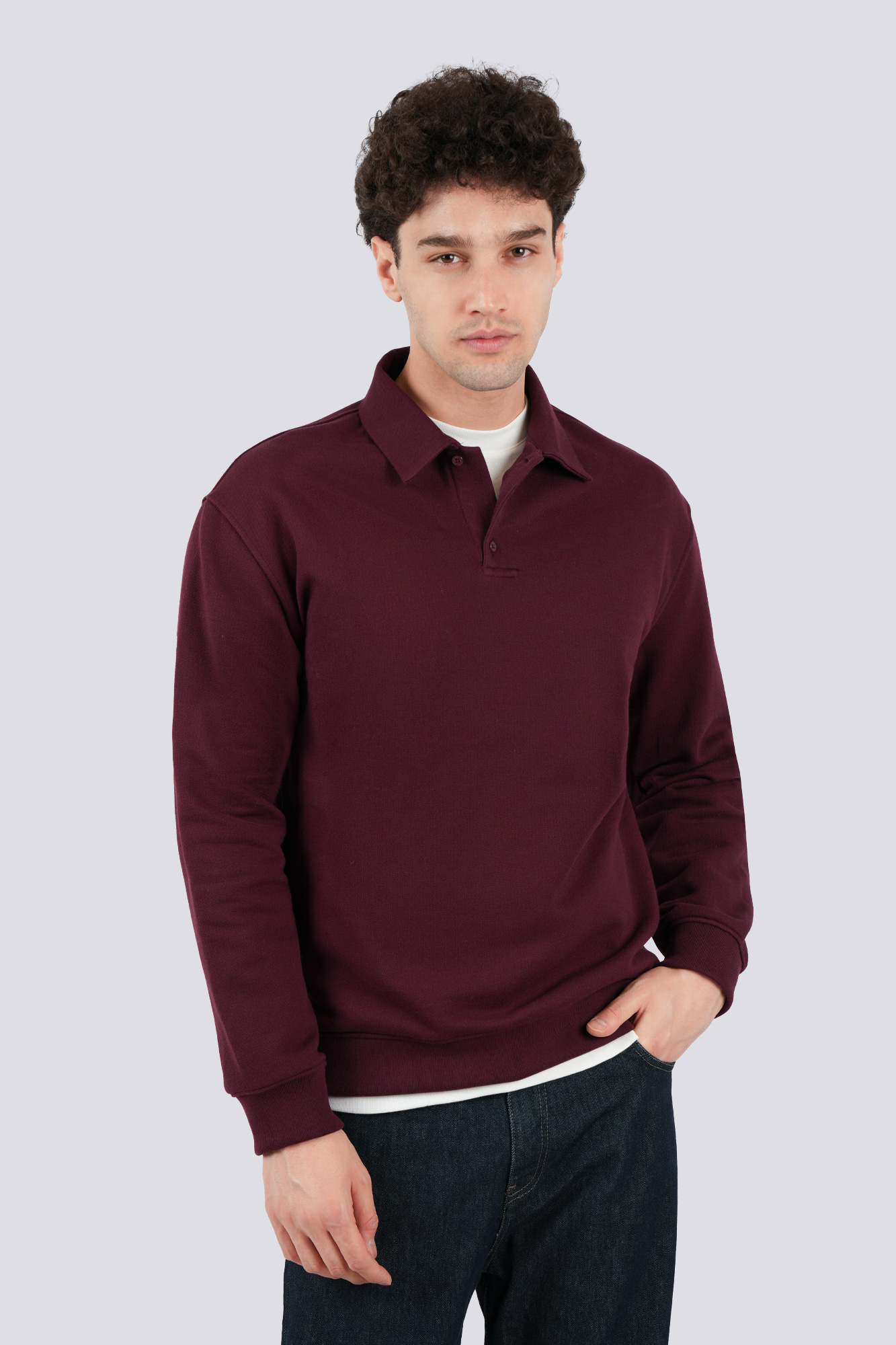 پولوشرت آستین بلند ساده