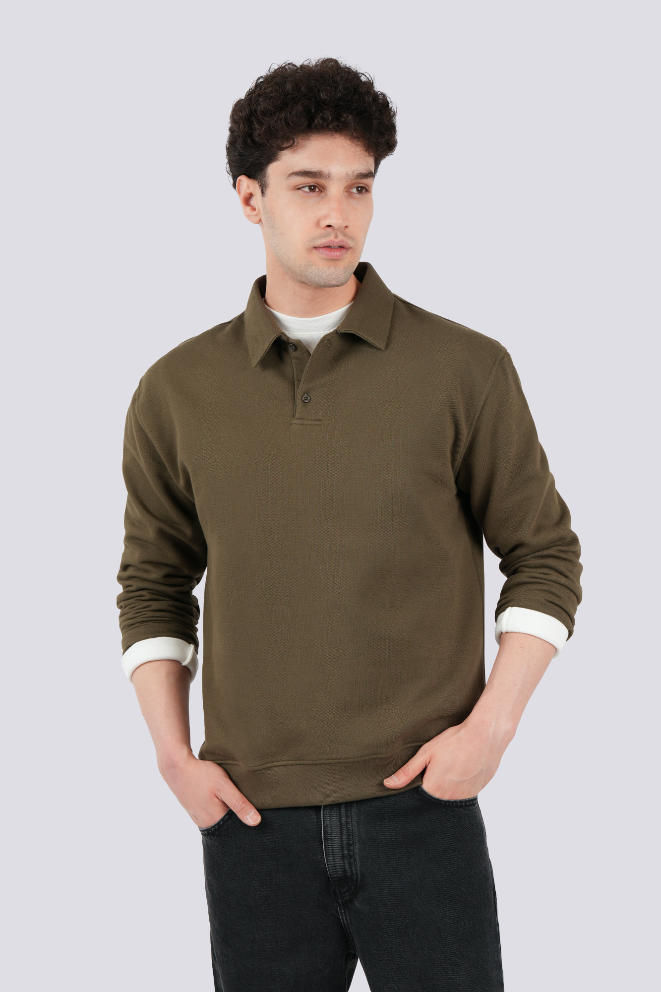 پولوشرت آستین بلند ساده
