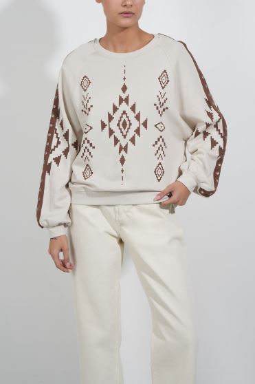 سوئیشرت یقه گرد چاپی