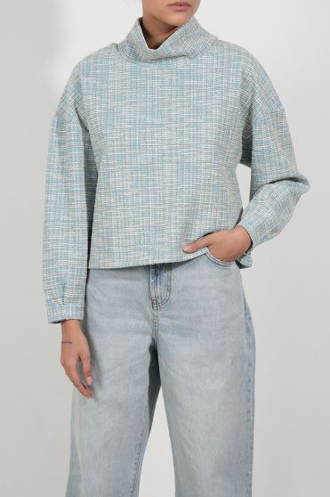 بلوز آستین بلند ژاکارد