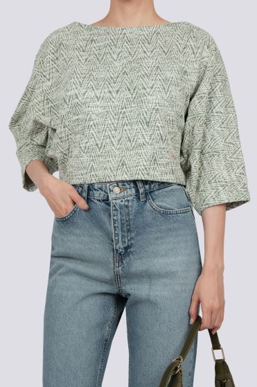 بلوز آستین بلند طرحدار