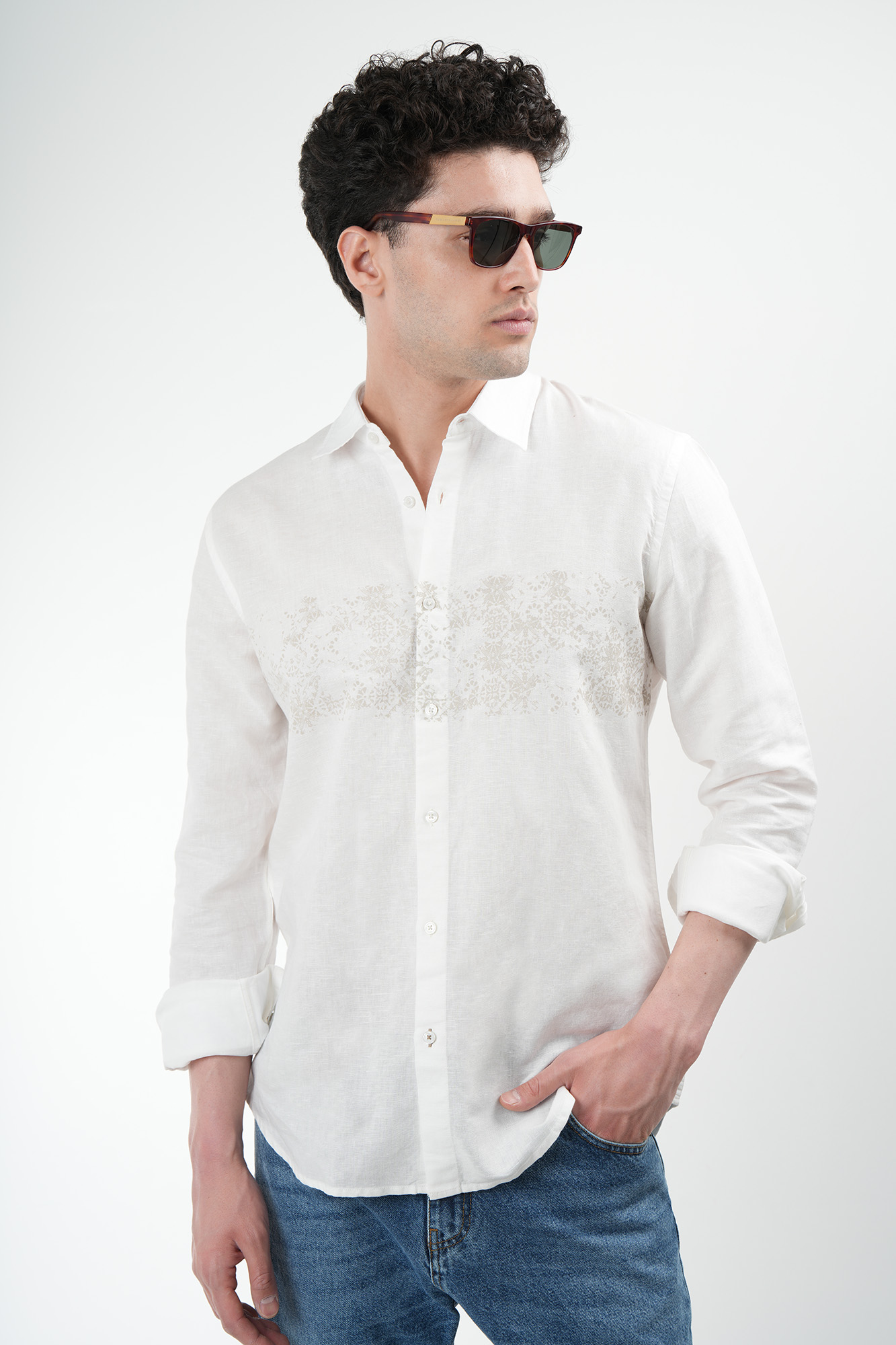 پیراهن آستین بلند چاپی