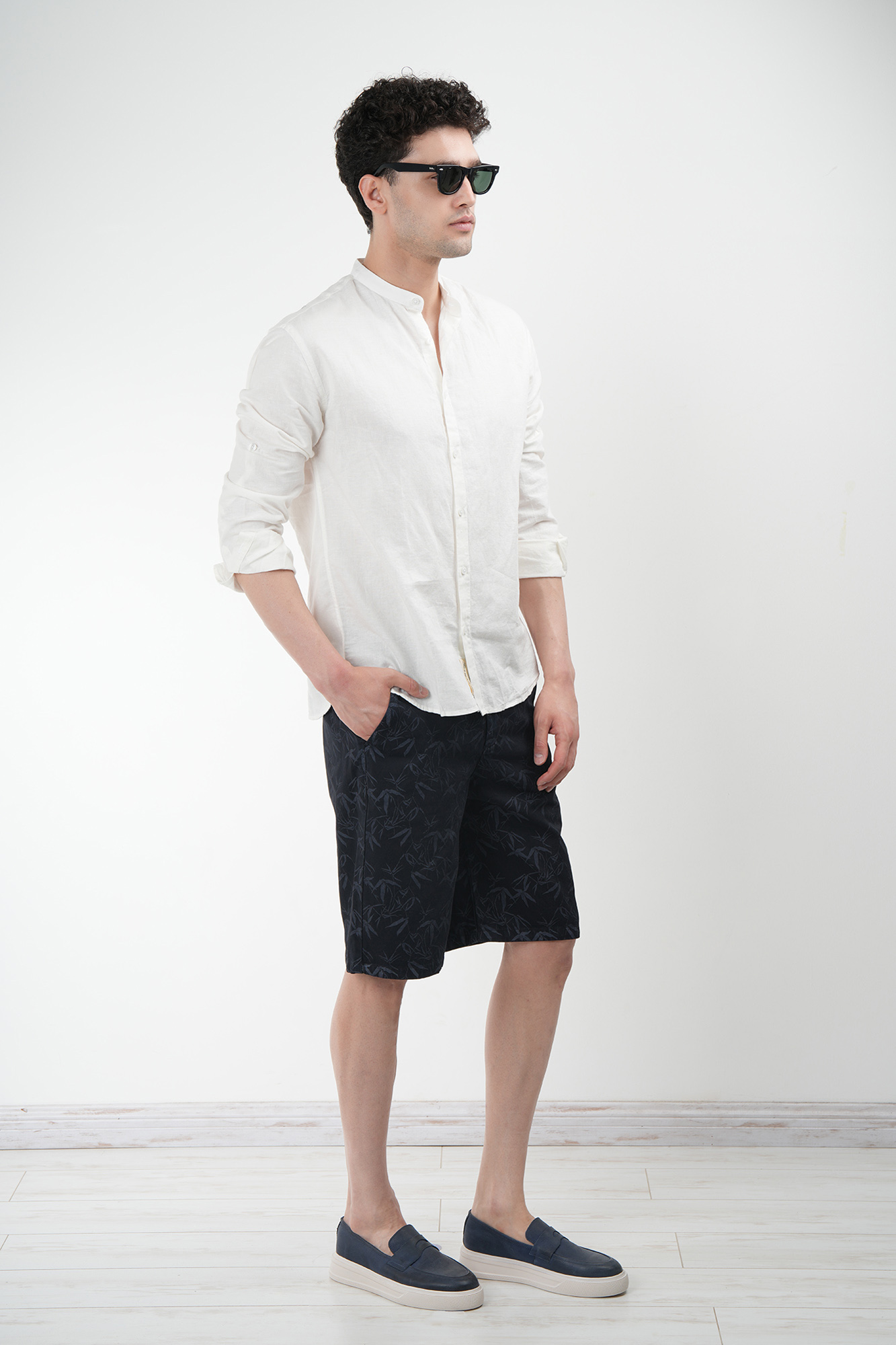 شلوارک کتان طرحدار