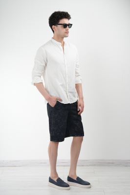 شلوارک کتان طرحدار