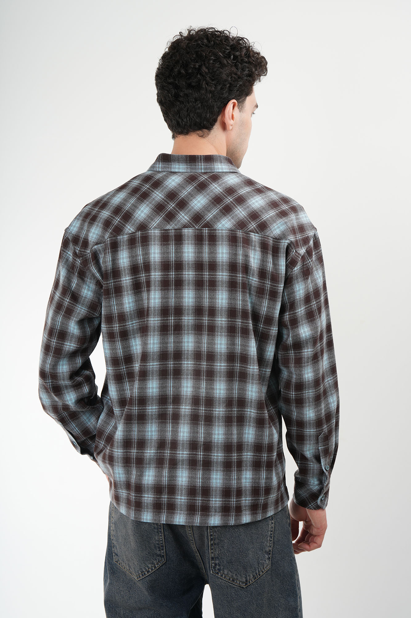 پیراهن آستین بلند چهارخانه