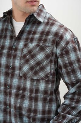 پیراهن آستین بلند چهارخانه