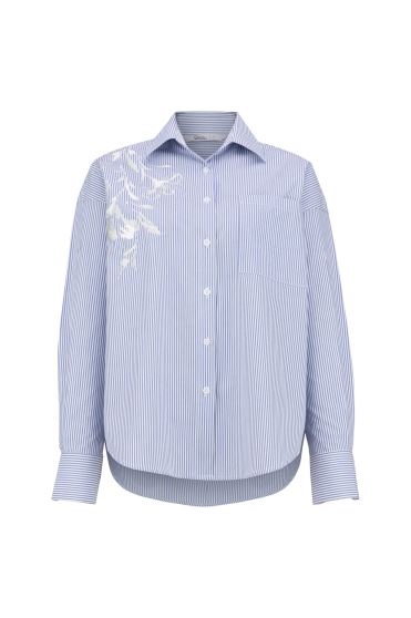 شومیز آستین بلند چاپ و گلدوزی