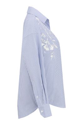 شومیز آستین بلند چاپ و گلدوزی