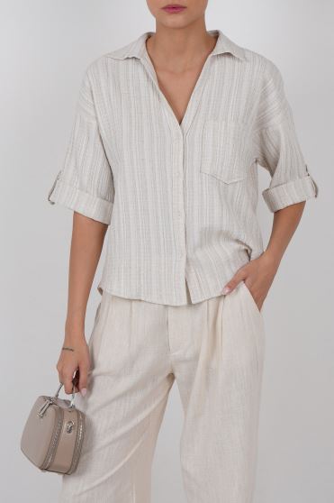 شومیز آستین کوتاه طرحدار