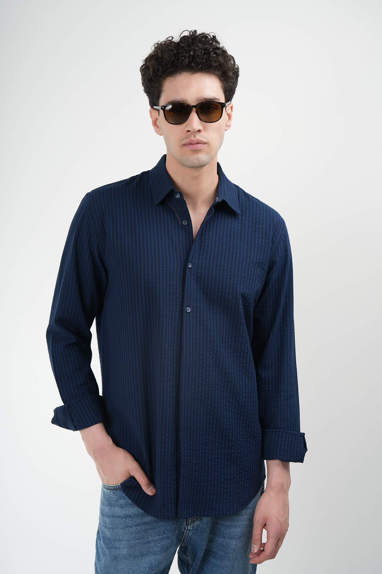 پیراهن آستین بلند راه راه