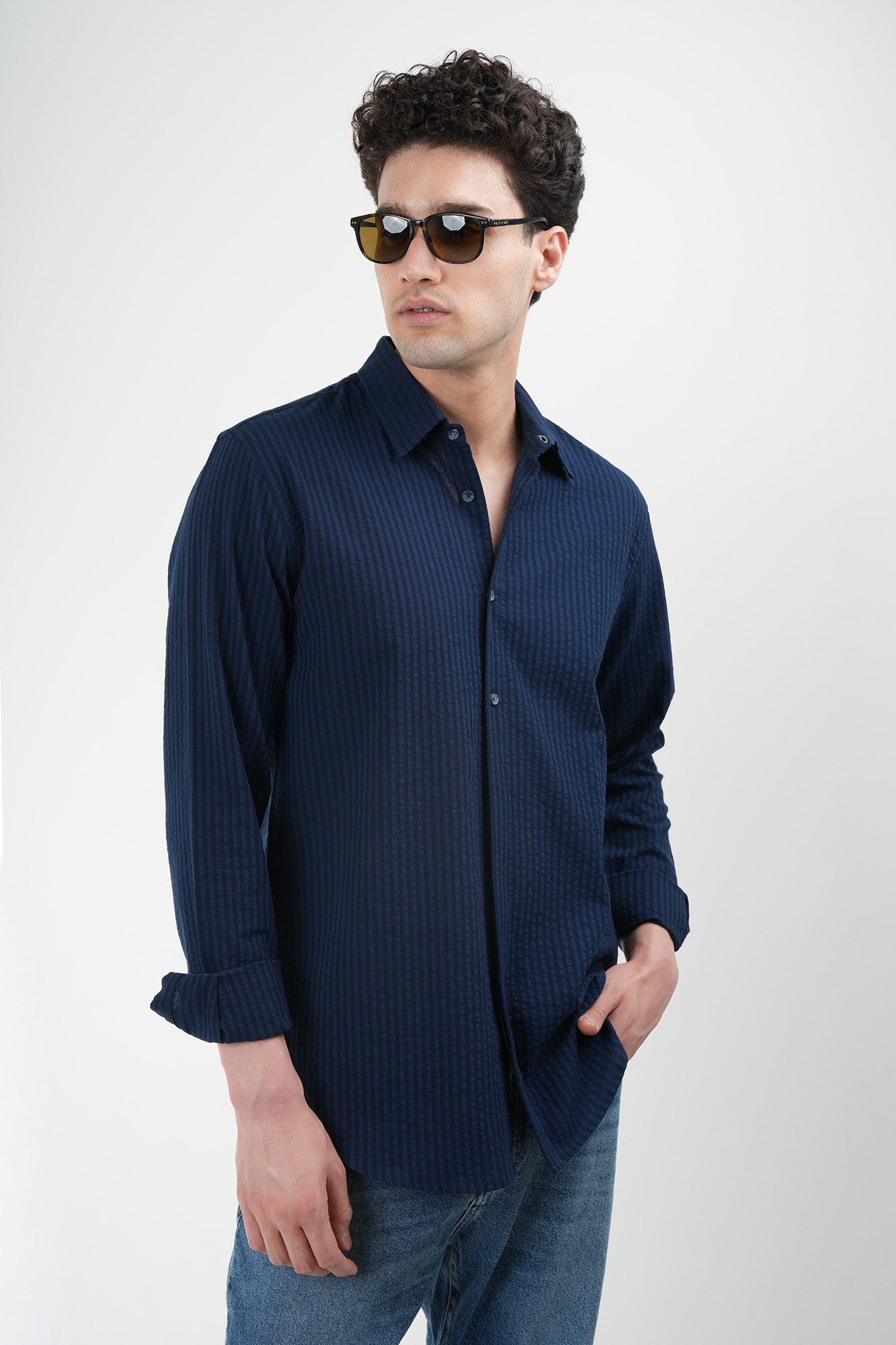 پیراهن آستین بلند راه راه