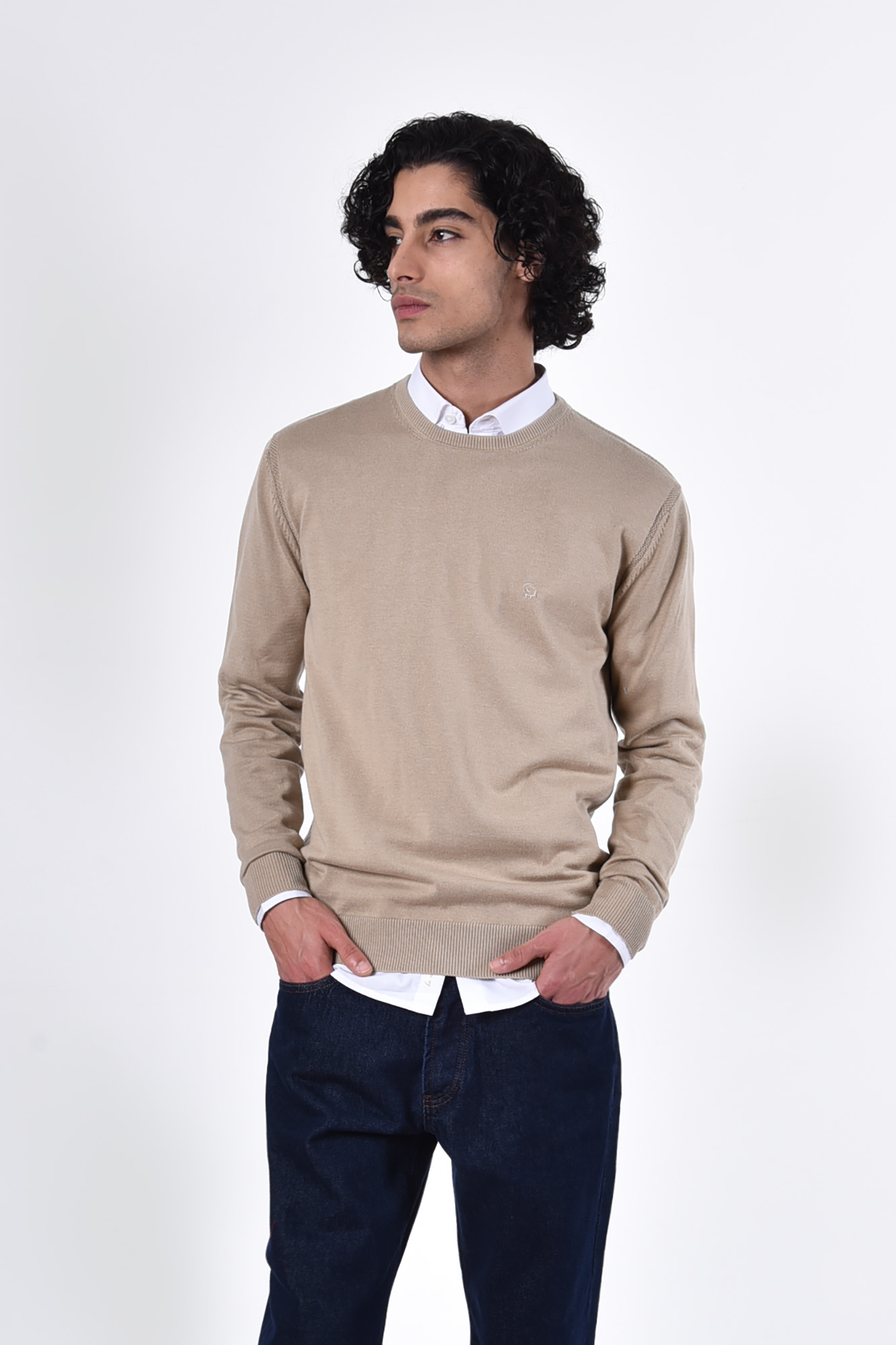 بافت یقه گرد ساده