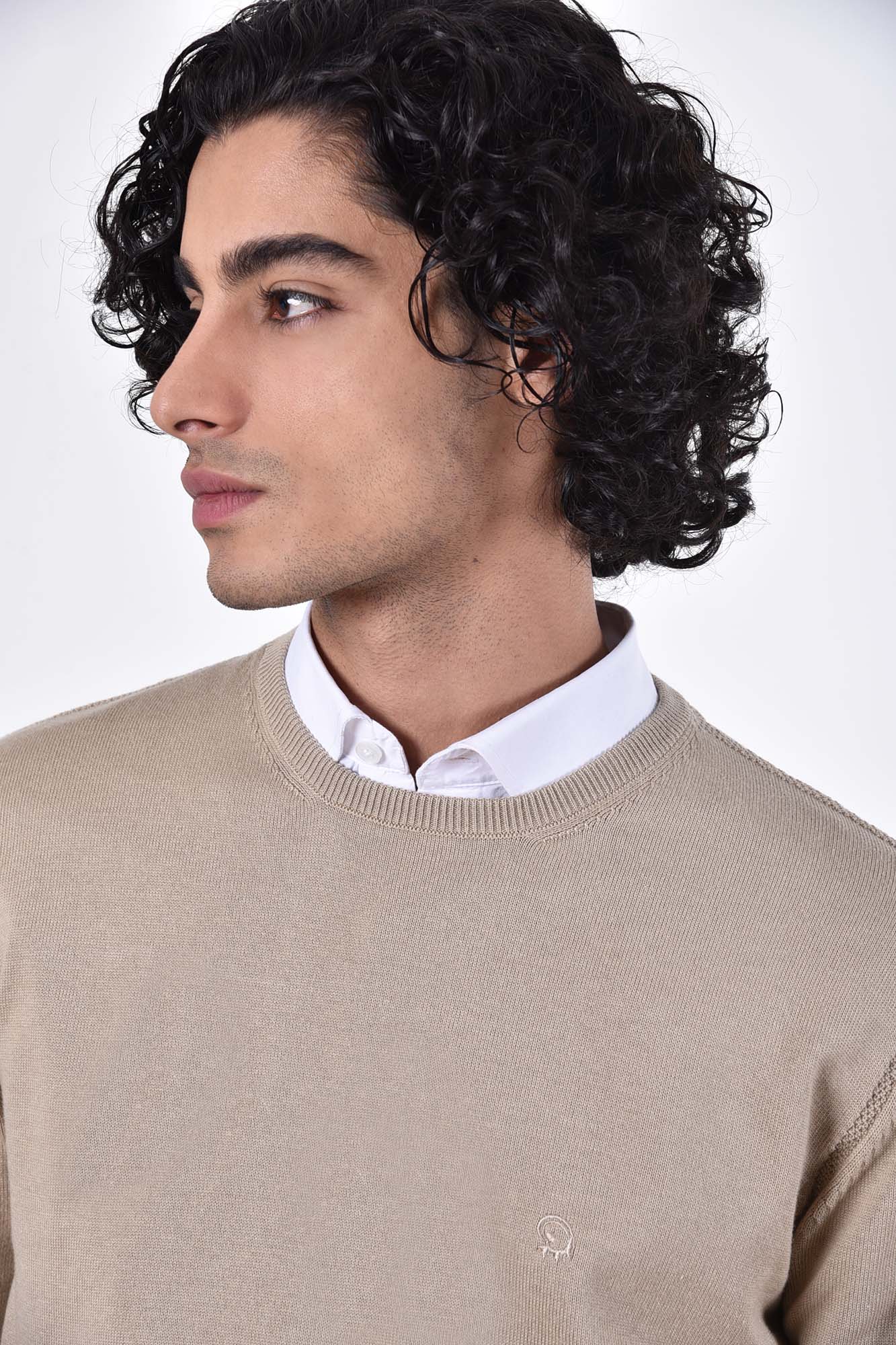 بافت یقه گرد ساده