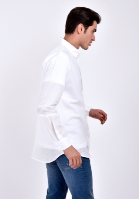 پیراهن آستین بلند یقه دار لینین