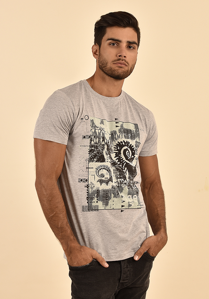 تی شرت آستین کوتاه یقه گرد چاپ قوچ