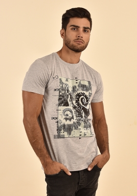 تی شرت آستین کوتاه یقه گرد چاپ قوچ