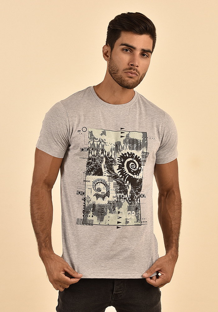 تی شرت آستین کوتاه یقه گرد چاپ قوچ