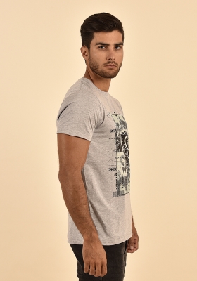 تی شرت آستین کوتاه یقه گرد چاپ قوچ