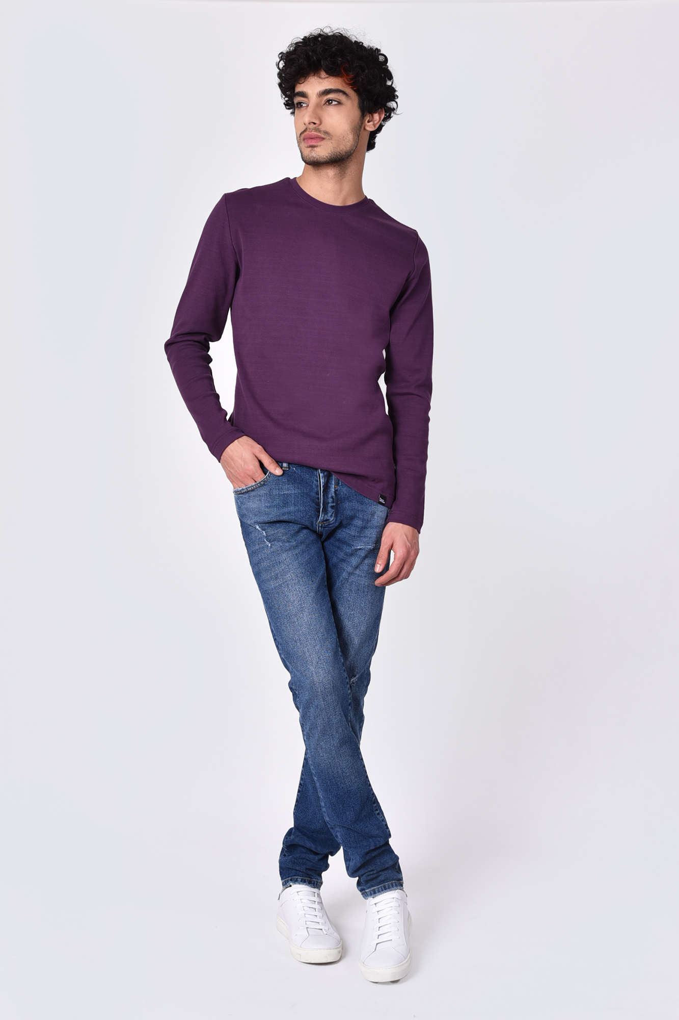 تیشرت آستین بلند یقه گرد