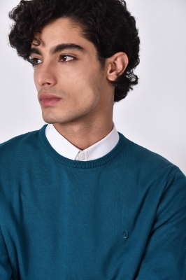 بافت یقه گرد ساده