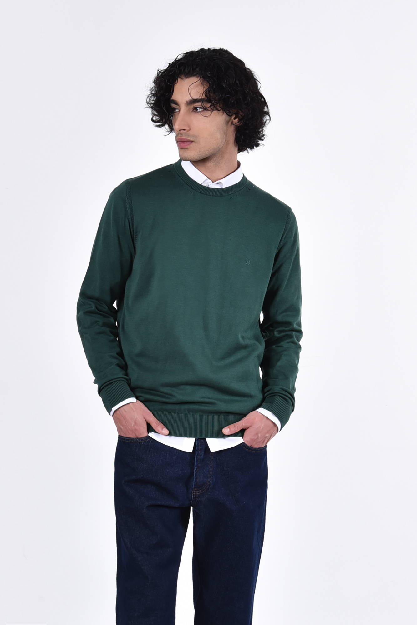 بافت یقه گرد ساده