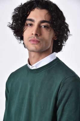 بافت یقه گرد ساده