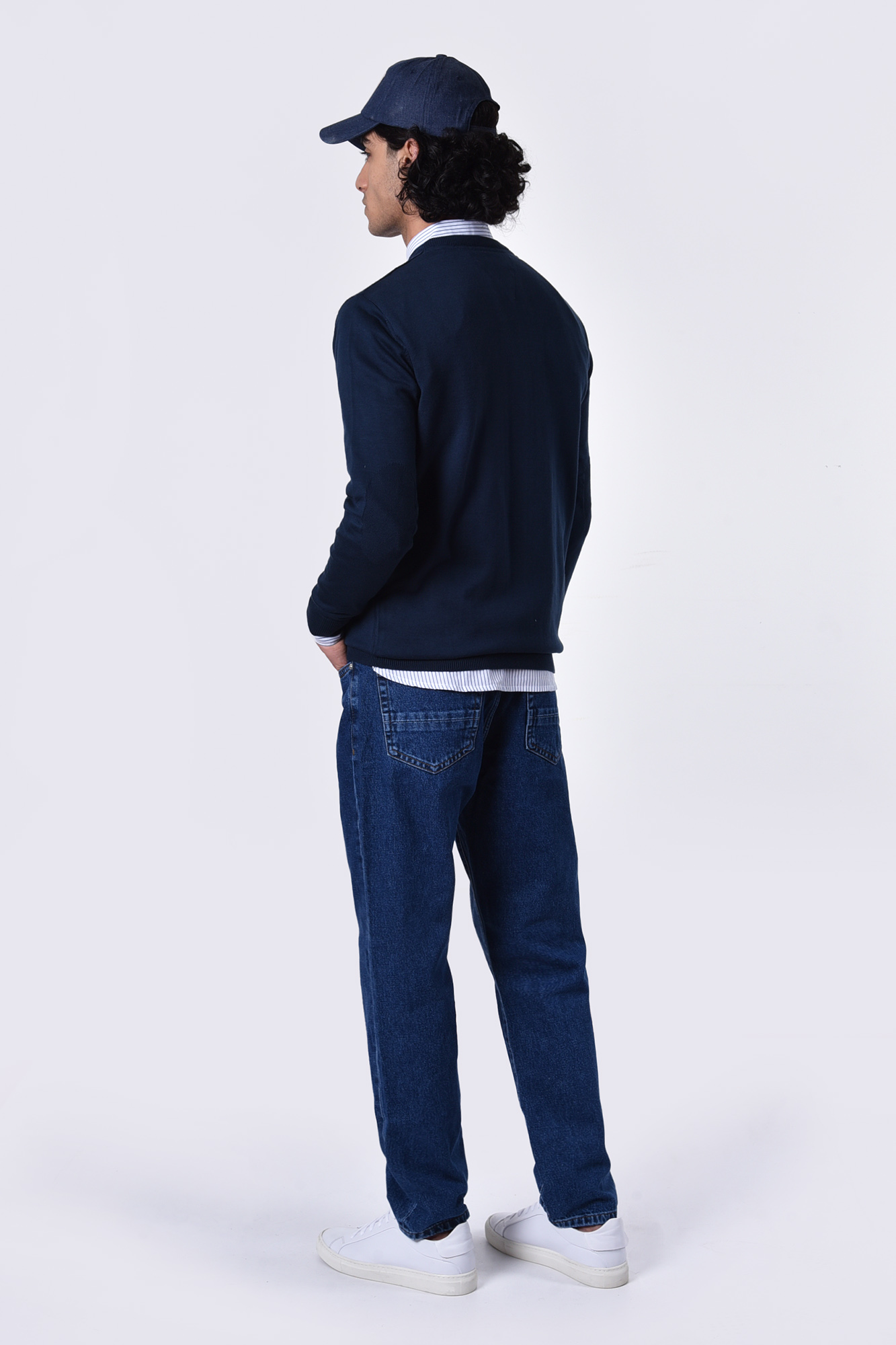 بافت یقه گرد ساده