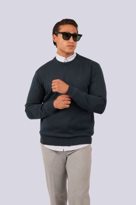 بافت یقه گرد ساده