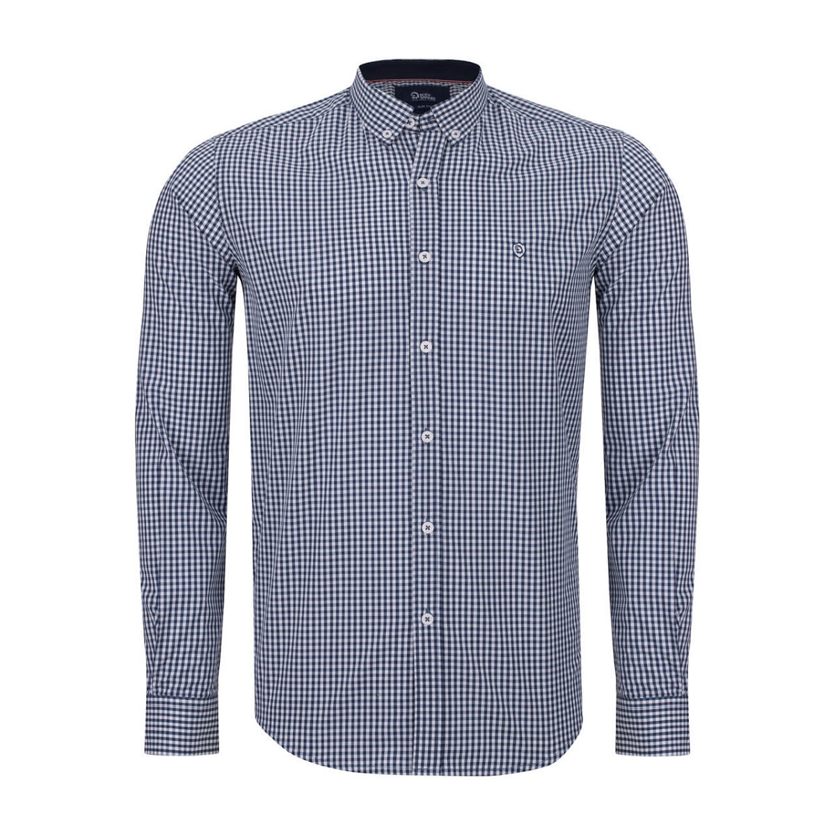 پیراهن چهارخونه ریز یقه دار اسلیم فیت