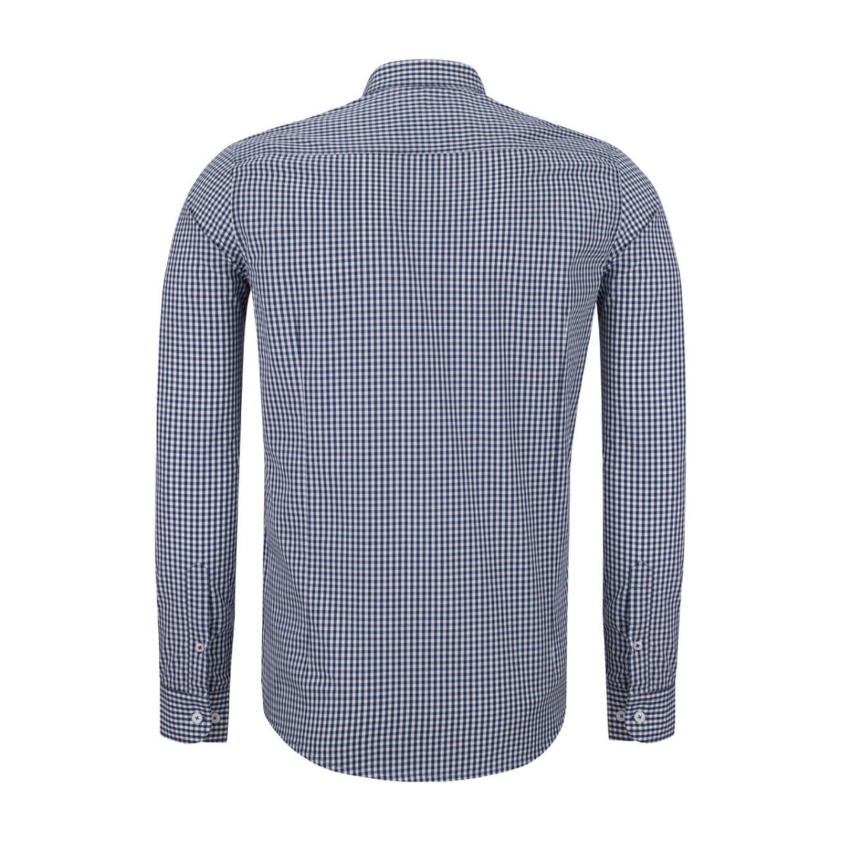 پیراهن چهارخونه ریز یقه دار اسلیم فیت