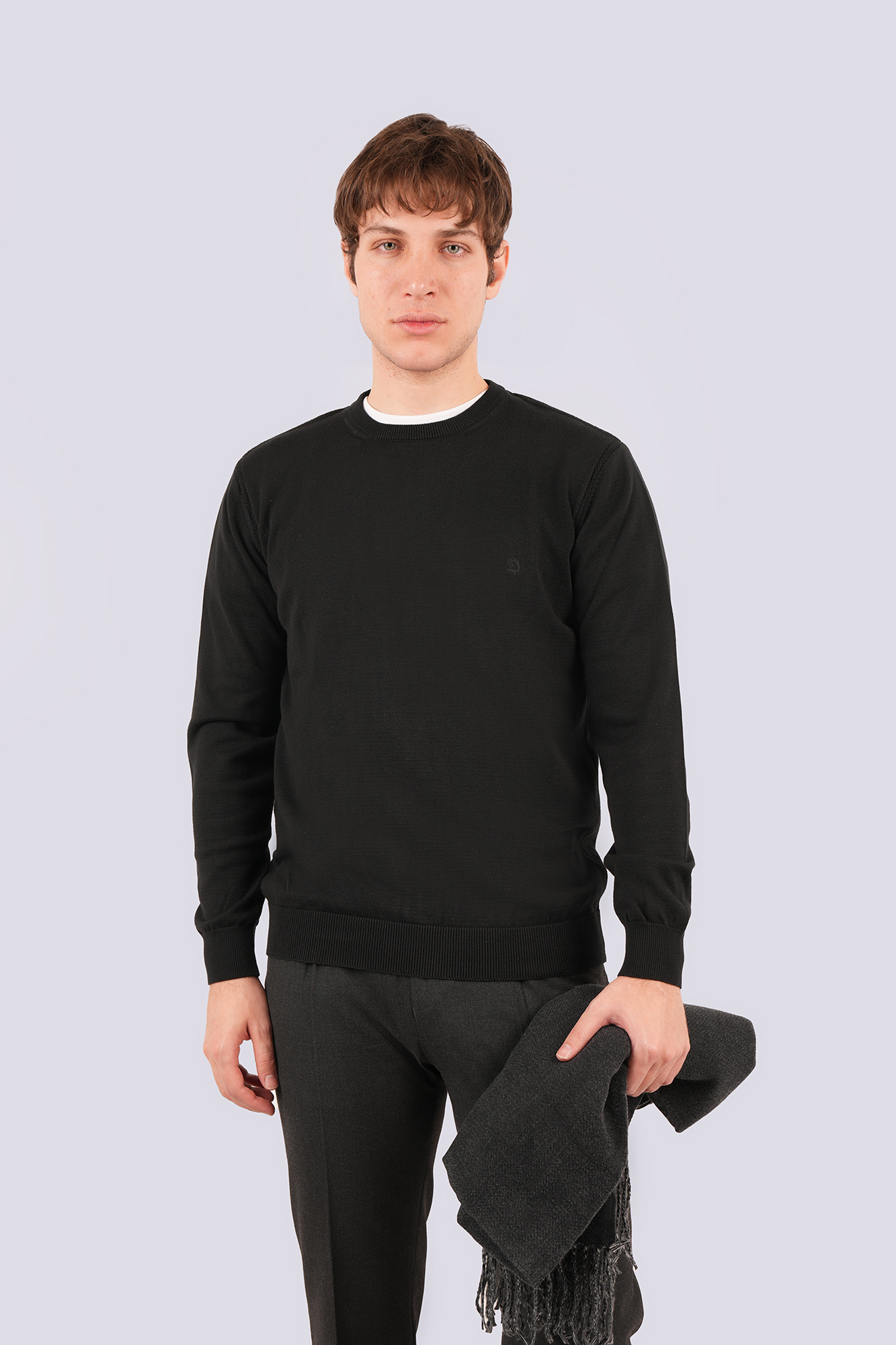 بافت یقه گرد ساده