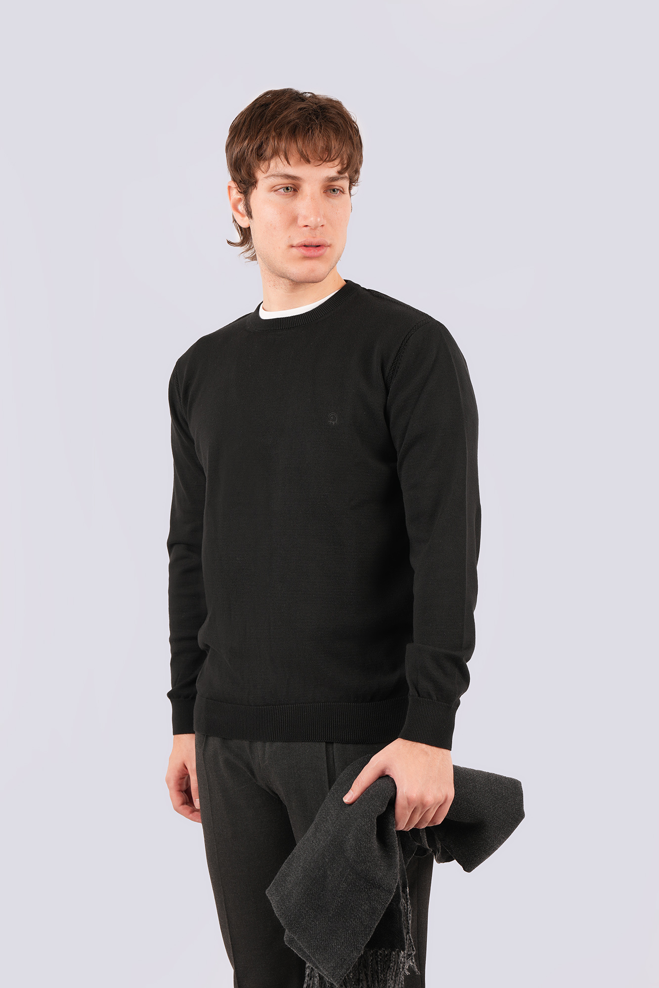 بافت یقه گرد ساده